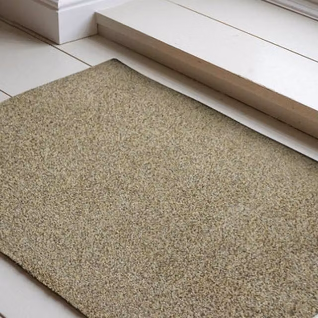 Desire Rugs Non Slip Absorbent Rectangular Dirt Trapper Entrance Door Mat in Beige and Brown