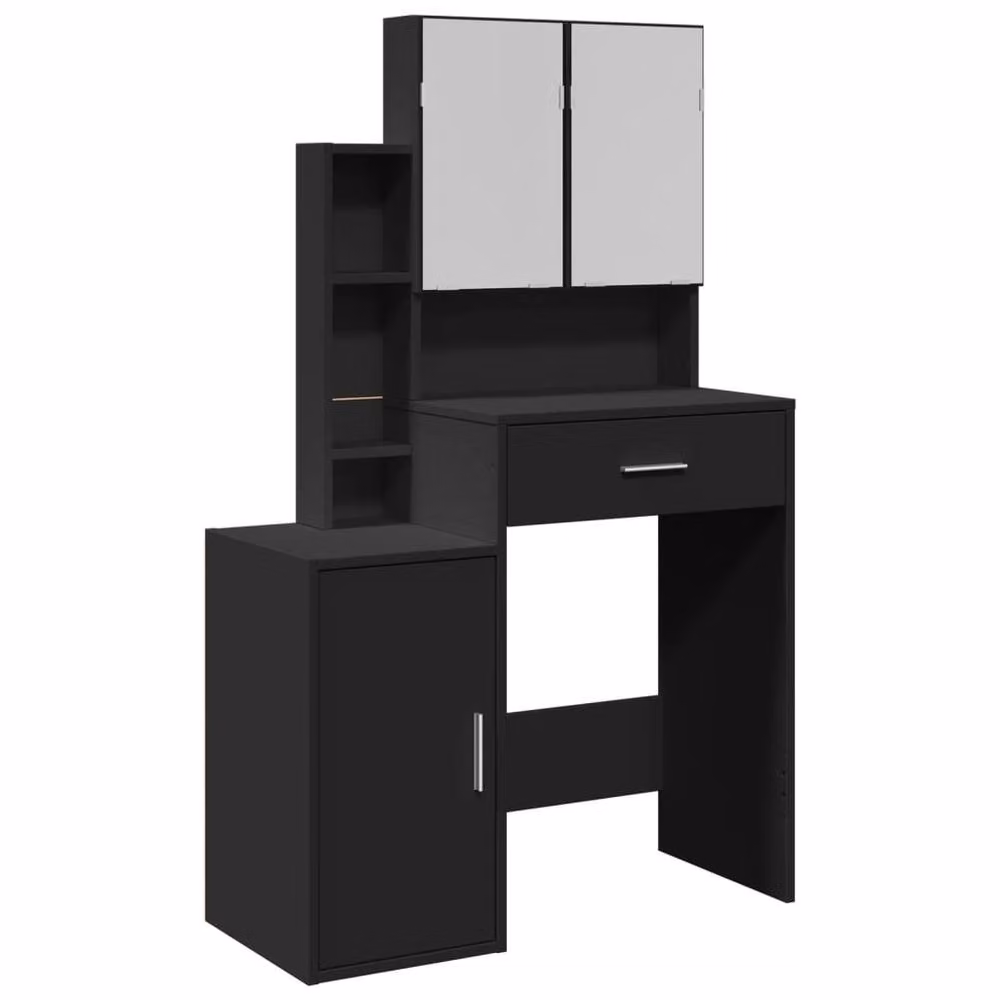 Berkfield Home Beautiful Dressing Table with Cabinet in Black, W/D/H: 80 x 35 x 132 cm – 2