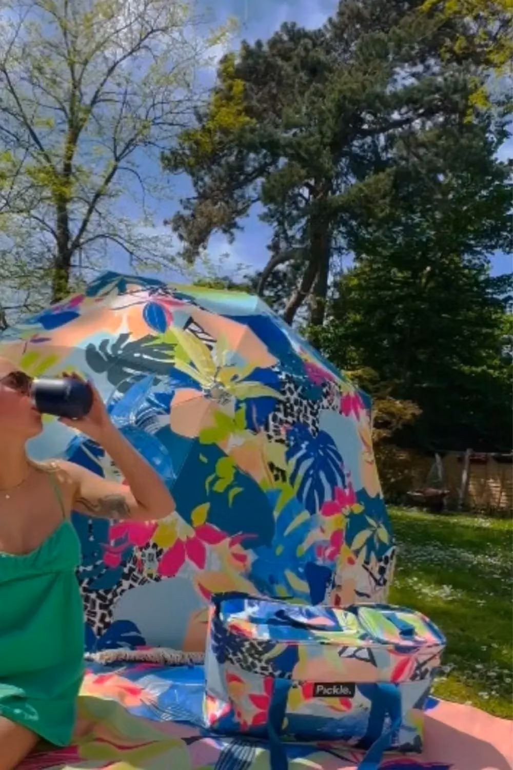 Pickle Picnic Outdoor Shade and Style Parasol Tiger Lily Multicolour 180cm – 2
