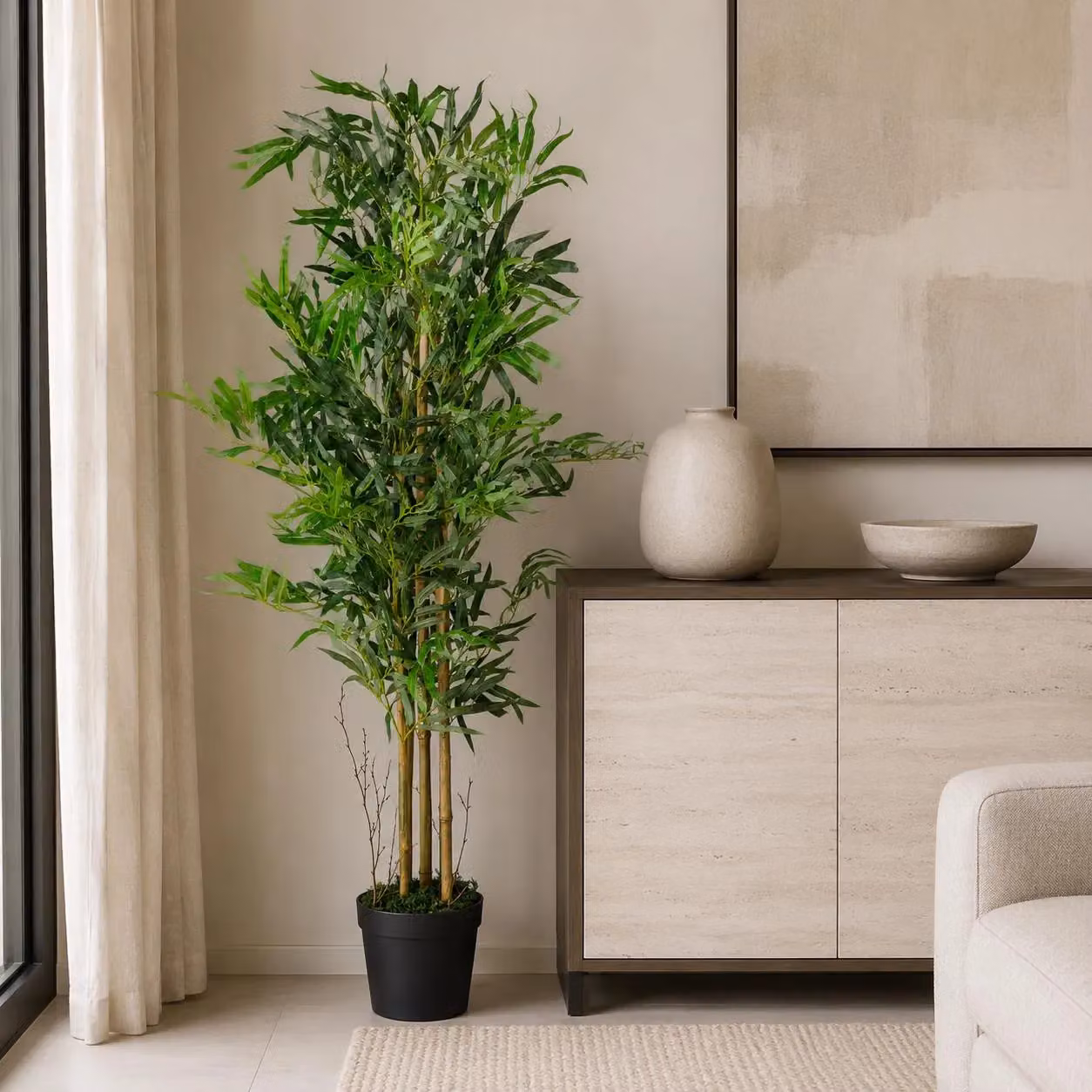 Leaf Design UK Artificial Bamboo Tree in Green, Height: 120 cm – 2