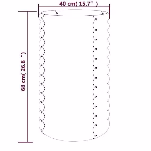 vidaXL Anthracite Galvanised Steel Garden Planter Tub W/D/H: 40 x 40 x 68 cm – 3