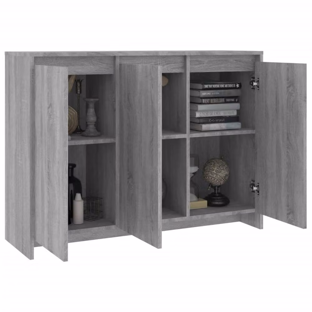 Berkfield Home Grey Sonoma Sideboard in Engineered Wood, W/D/H: 102 x 33 x 75 cm – 2