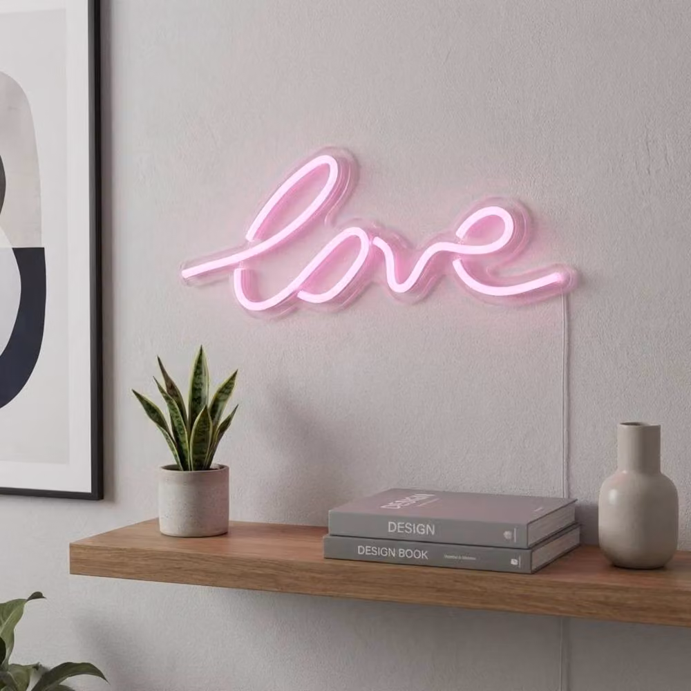 Garden Greatness Love Neon Sign Wall Decoration in Pink and Multicolour – 2