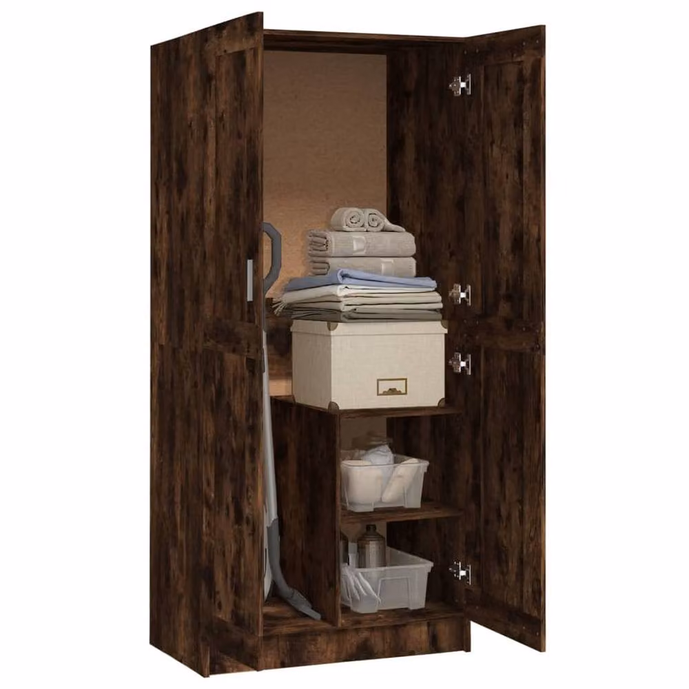 Berkfield Home Smoked Oak Wardrobe in Brown, W/D/H: 82.5 x 51.5 x 180 cm – 3