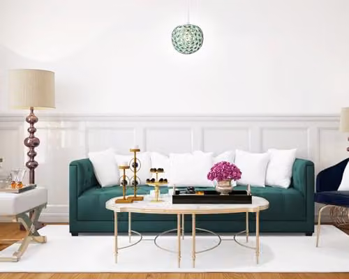 Happy Homewares Modern Round Sphere Pendant Shade in Green and Chrome with 18 cm Diameter – 2