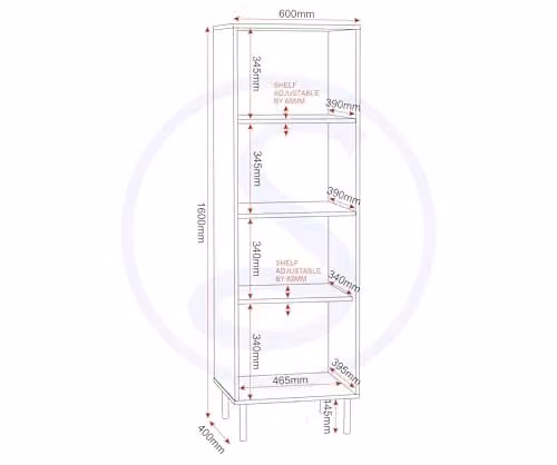 Seconique Leon 1 Door 2 Shelf Cabinet in Brown – 2