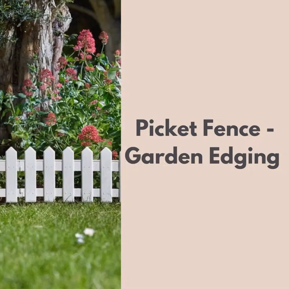 Marco Paul 4-Piece White Plastic Decorative Picket Fence Garden Edging Panels, W: 40 cm, H: 30 cm – 3