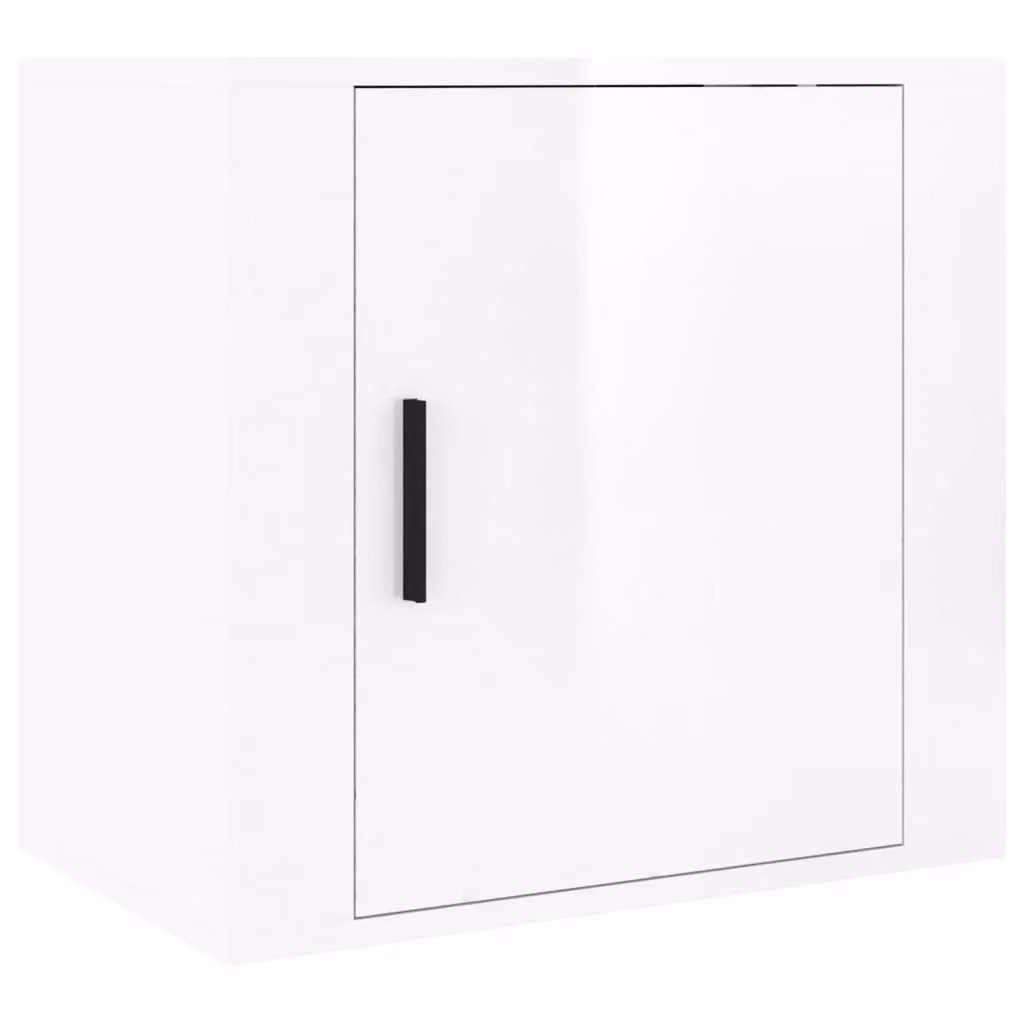 Berkfield Home Wall-mounted Bedside Cabinet in High Gloss White, W/D/H: 50 x 30 x 47 cm – 2