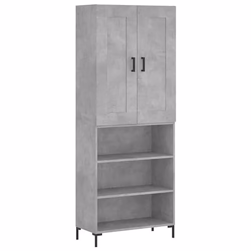 vidaXL Industrial Style Highboard Sideboard in Concrete Grey with Metal Feet, W/D/H: 180 x 41 x 69.5 cm