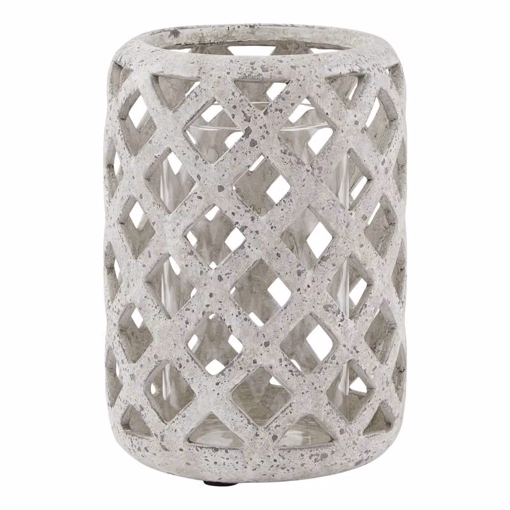 Wyld Haus Grey Stone Effect Hurricane Lantern – 2
