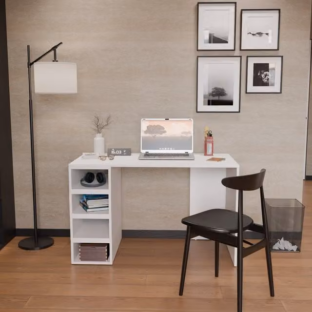 Poyraz Modern White Computer Desk W/D/H: 120 x 60 x 75 cm