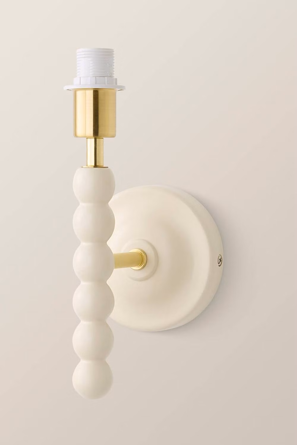 ValueLights Bobbin Wooden Table Lamp Base in Beige – 2