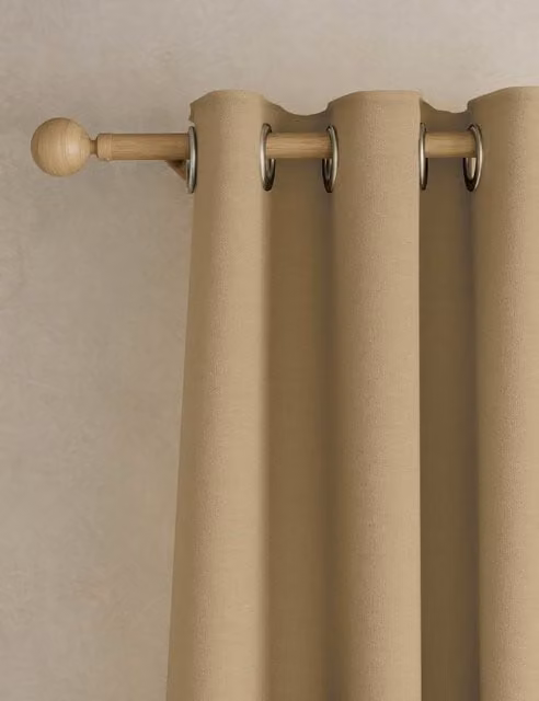 M&S Bronze Brushed Eyelet Blackout Thermal Curtains