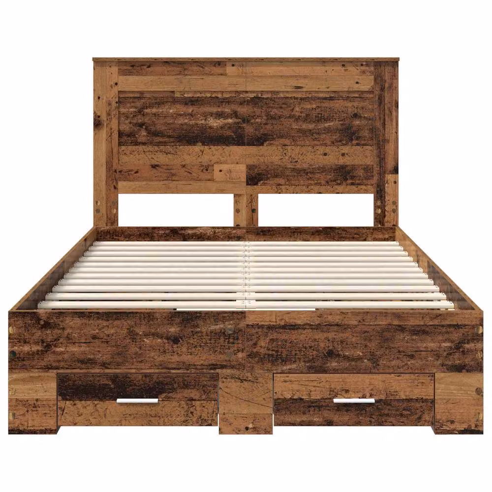 Berkfield Home Modern Bed Frame with Headboard and Drawers in Brown Engineered Wood – 4