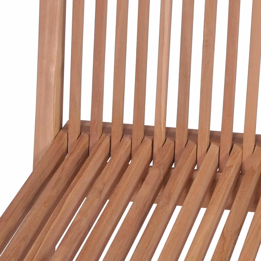 Berkfield Home Set of 4 Folding Garden Chairs in Brown Solid Teak Wood – 2