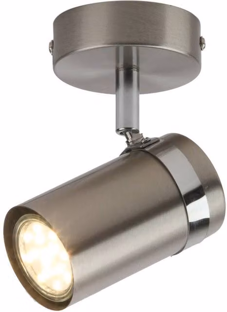 Netlighting Palmoni Single Ceiling Spotlight in Grey and Satin Nickel Chrome