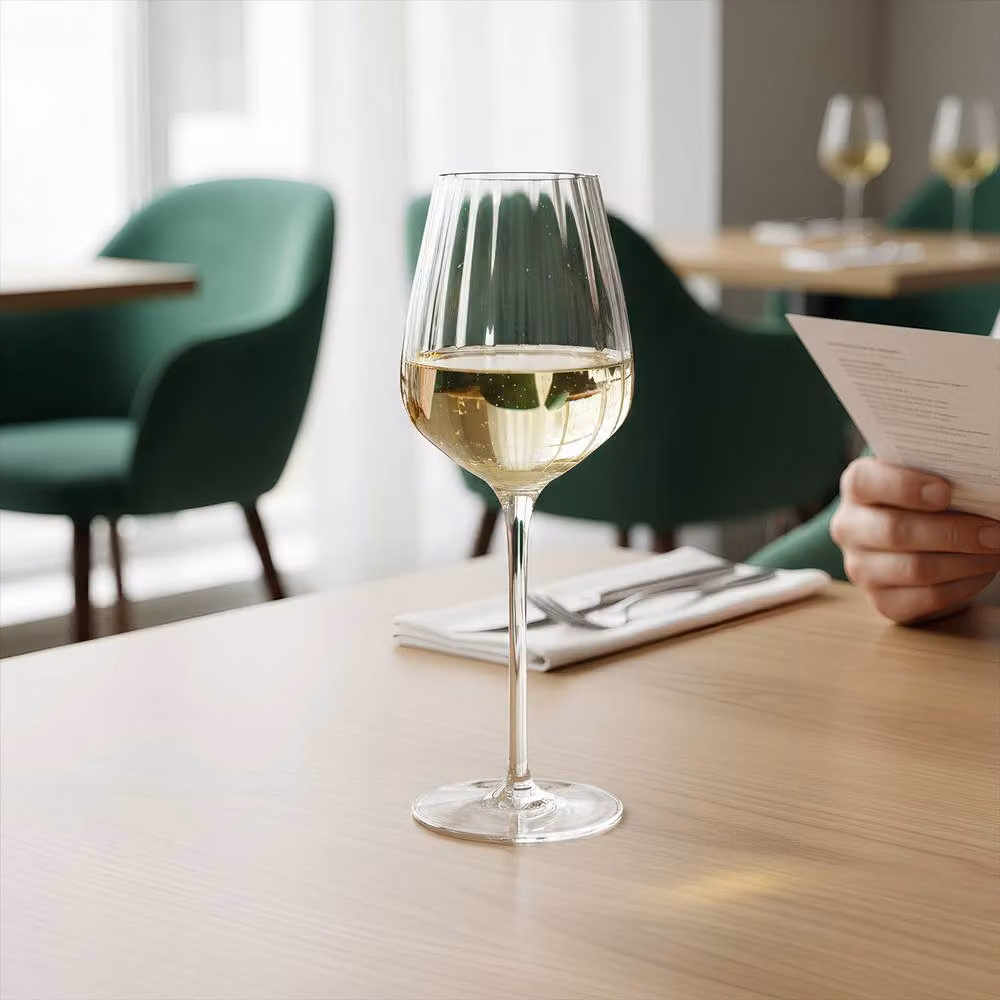 Argon Tableware Kensington Optic Crystal Striped White Wine Glasses, 360ml, Pack of 24, Transparent – 2