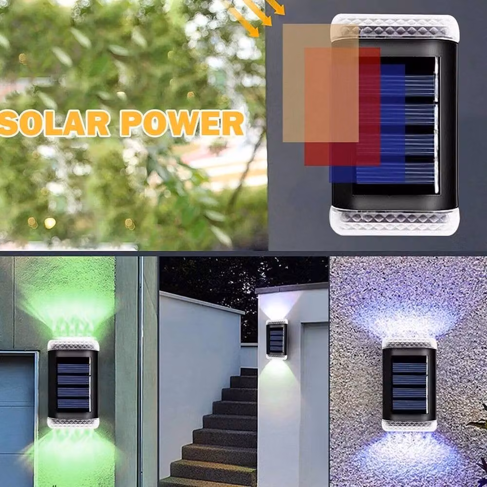 NESTLUNE 8-Pack Multicolour Solar Powered LED Garden Lights in Black – 4