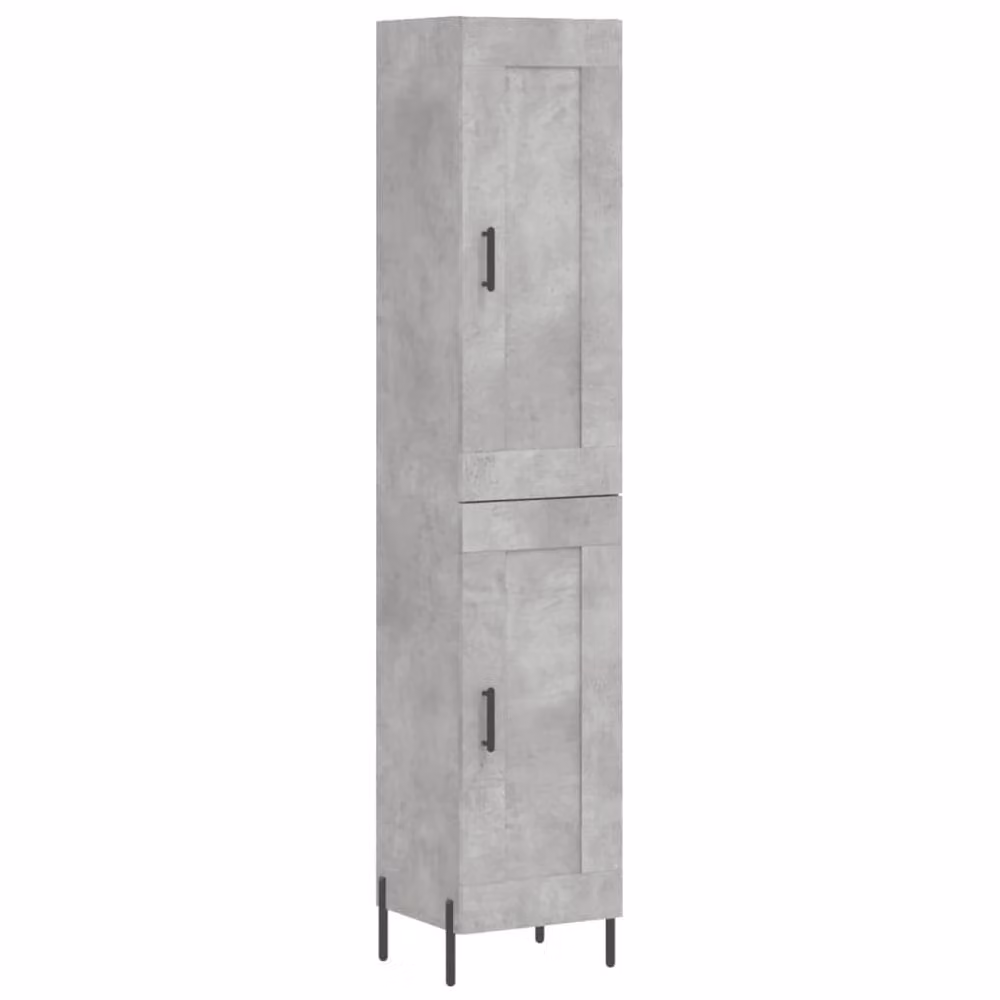 Berkfield Home Highboard in Concrete Grey, W/D/H: 34.5 x 34 x 180 cm – 2