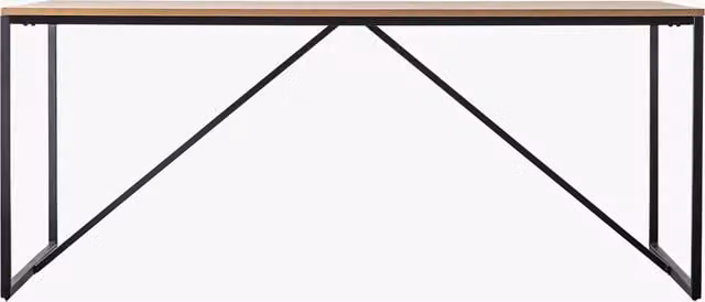 Perch & Parrow Get-Together Rectangular Industrial Dining Table in Brown Wood with Matt Finish