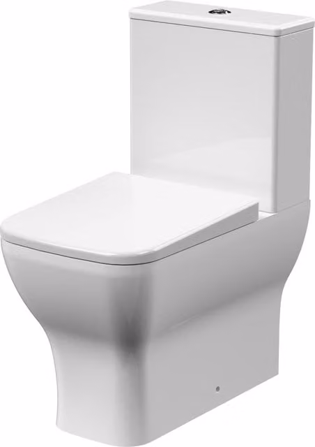 Balterley White Ceramic Rimless Flush to Wall Toilet Pan, Cistern and Soft Close Seat, W/D/H: 79.5 x 38.5 x 61.3 cm – 1