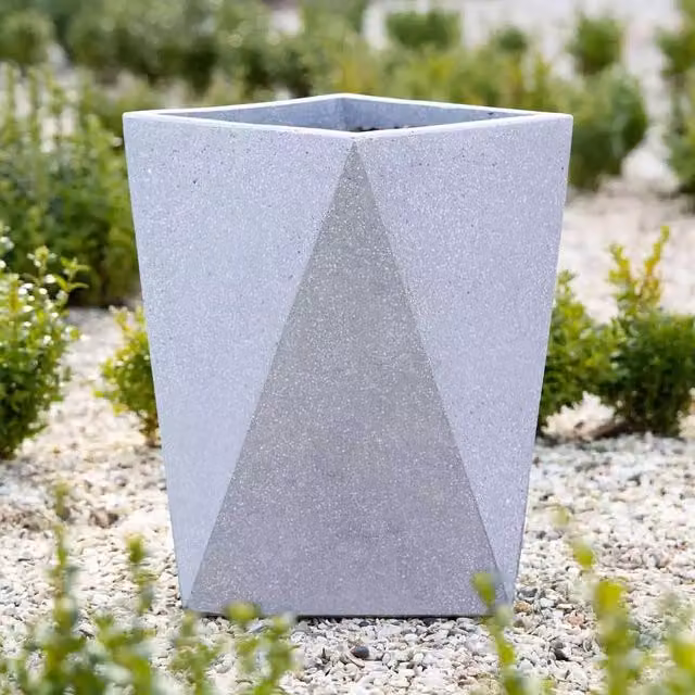Primrose Grey Handmade Trough Fiberstone Planter Tub