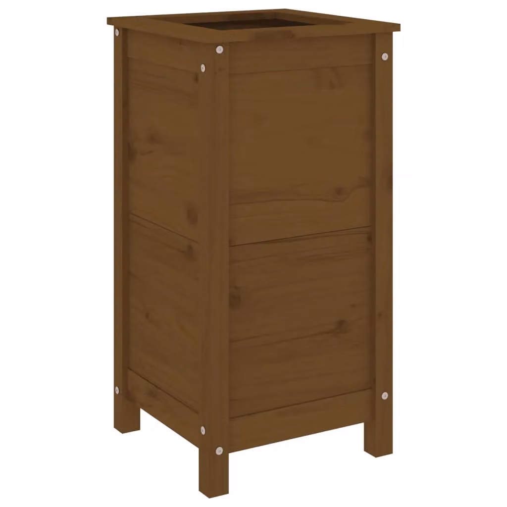 Berkfield Home Garden Planter in Brown Solid Wood, W/D/H: 40 x 40 x 78 cm – 2
