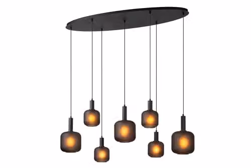 Lucide Eloise Dimmable Adjustable Modern Pendant Light, Black, 7 x E27 – 1