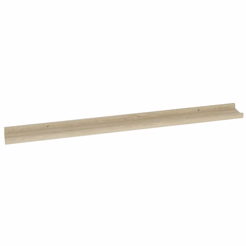 Berkfield Home Sonoma Oak Wall Shelves, 2 Piece Set in Brown, W/D/H: 100 x 9 x 3 cm – 2