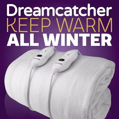 Dreamcatcher Luxury Polyester Fully Fitted Electric Under Blanket in White, Super King – 6