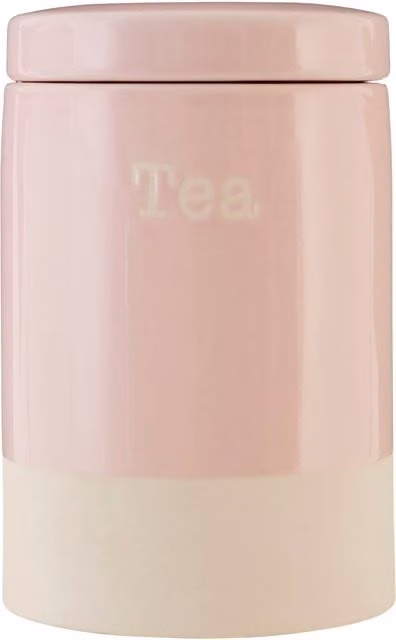 Orsina Jura Airtight Ceramic Tea Canister in Pink and White