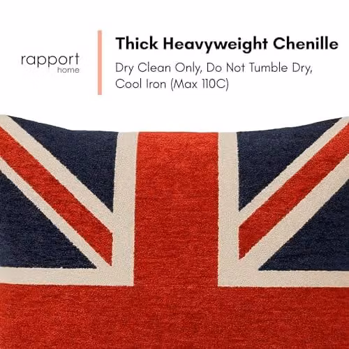 Rapport Home Union Jack Chenille and Polycotton Cushion Cover, Multicolour, W/D/H: 45 x 45 x 45 cm – 2