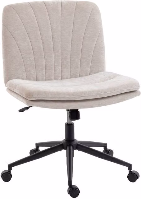 Rolipo Armless Criss Cross Swivel Office Chair in Beige – 1