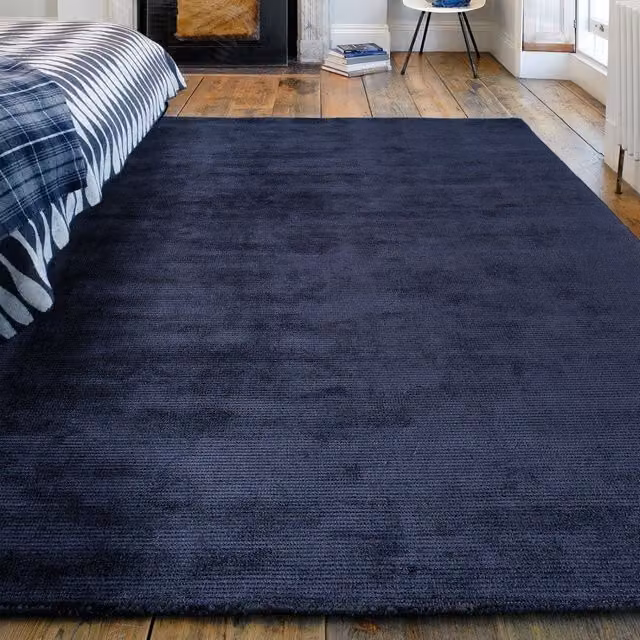 The Rug Shop UK Handmade Modern Plain Blue Stain-Resistant Easy To Clean Area Rug W/D/H: 160 x 230 cm