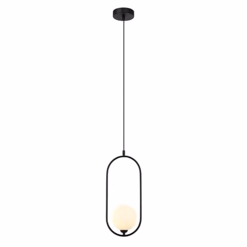 Netlighting Lupus Modern Black Sphere Globe Pendant Ceiling Light with G9 Bulb Holder