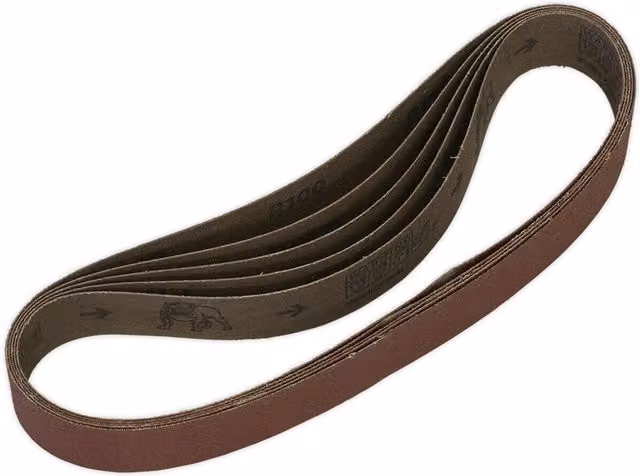 Loops 5 Pack 100 Grit Aluminium Oxide Sanding Belts, Brown and Multicolour, W: 30 mm x L: 540 mm – 1