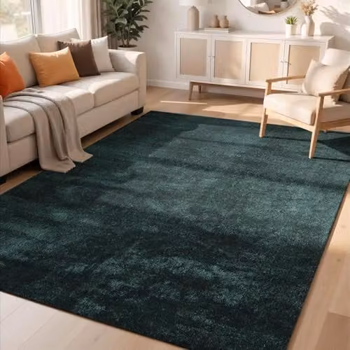 Desire Rugs Comfy Washable Plain Non-Slip Living Room Area Rug, Green, W: 120 cm, L: 160 cm