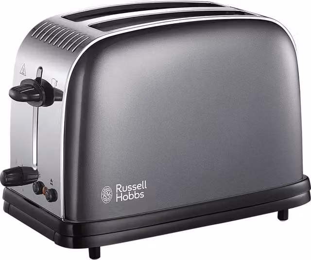 Russell Hobbs Colours Plus 2 Slice Toaster in Grey Stainless Steel