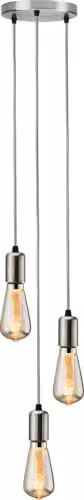 Netlighting Knightsbridge Calla Contemporary 3 Light Pendant in Grey and Brushed Chrome – 1