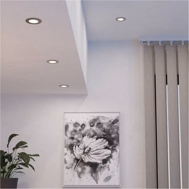 Loops Silver Metal LED Ceiling Spotlight with Bulb Included