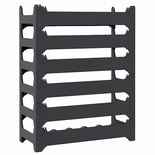 vidaXL Stackable Wine Rack for 36 Bottles, Anthracite/Black, W/D/H: 78 x 26 x 60 cm – 6