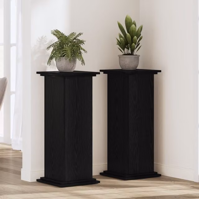Berkfield Home Modern Black Oak Plant Stand, W/D/H: 33 x 33 x 100 cm