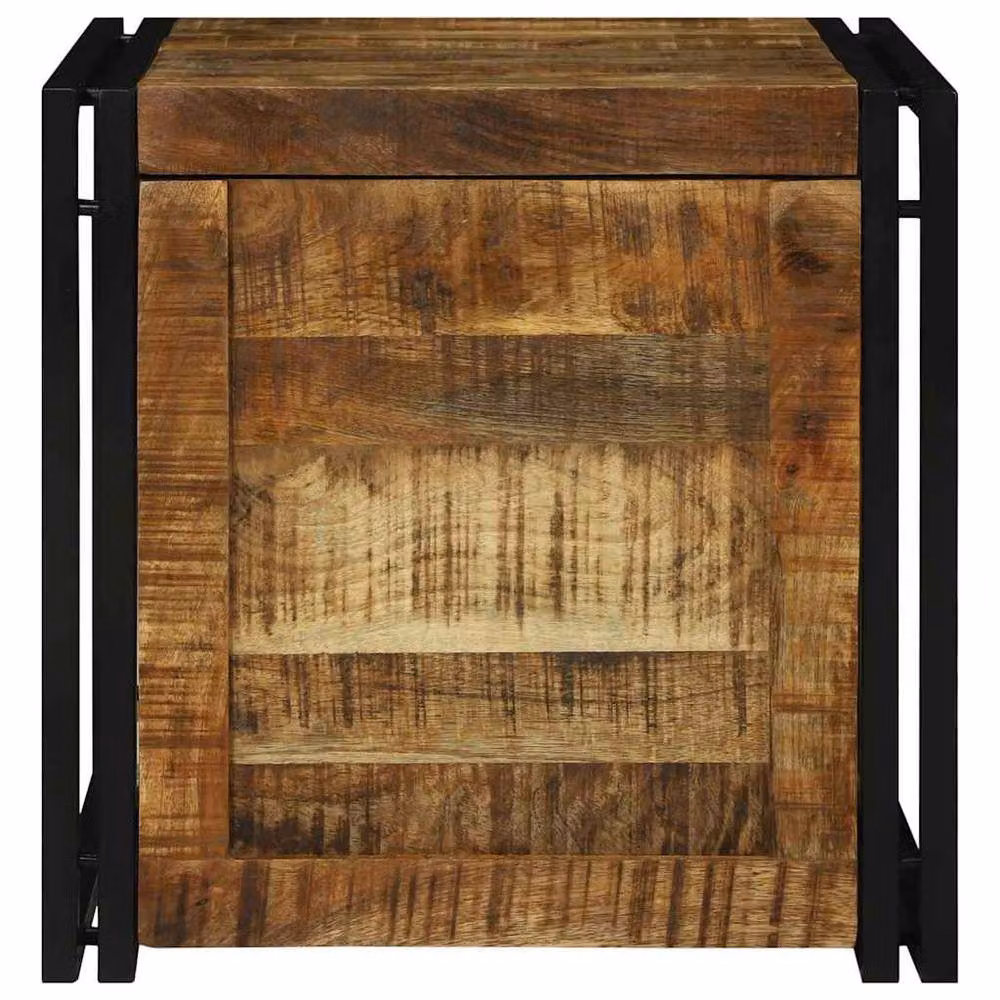 Berkfield Home Rustic Mango Wood Storage Box, Brown, W/D/H: 50 x 50 x 50 cm – 3