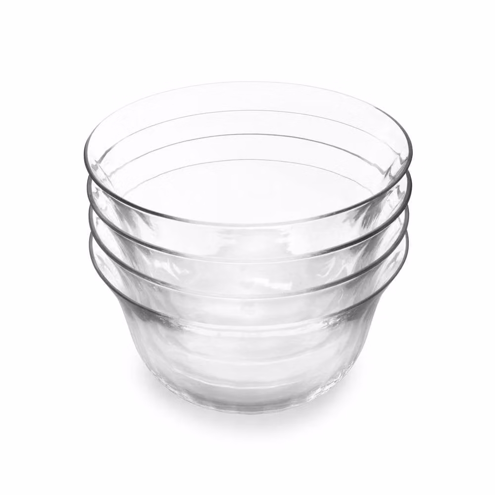 Jamie Oliver Big Love Dreamy Dessert Dishes, Pack of 4 Transparent Fluted Glass Bowls, Diameter: 14 cm – 3