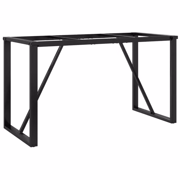Berkfield Home O-Frame Dining Table Legs in Black Matt Steel, W/D/H: 140 x 60 x 73 cm