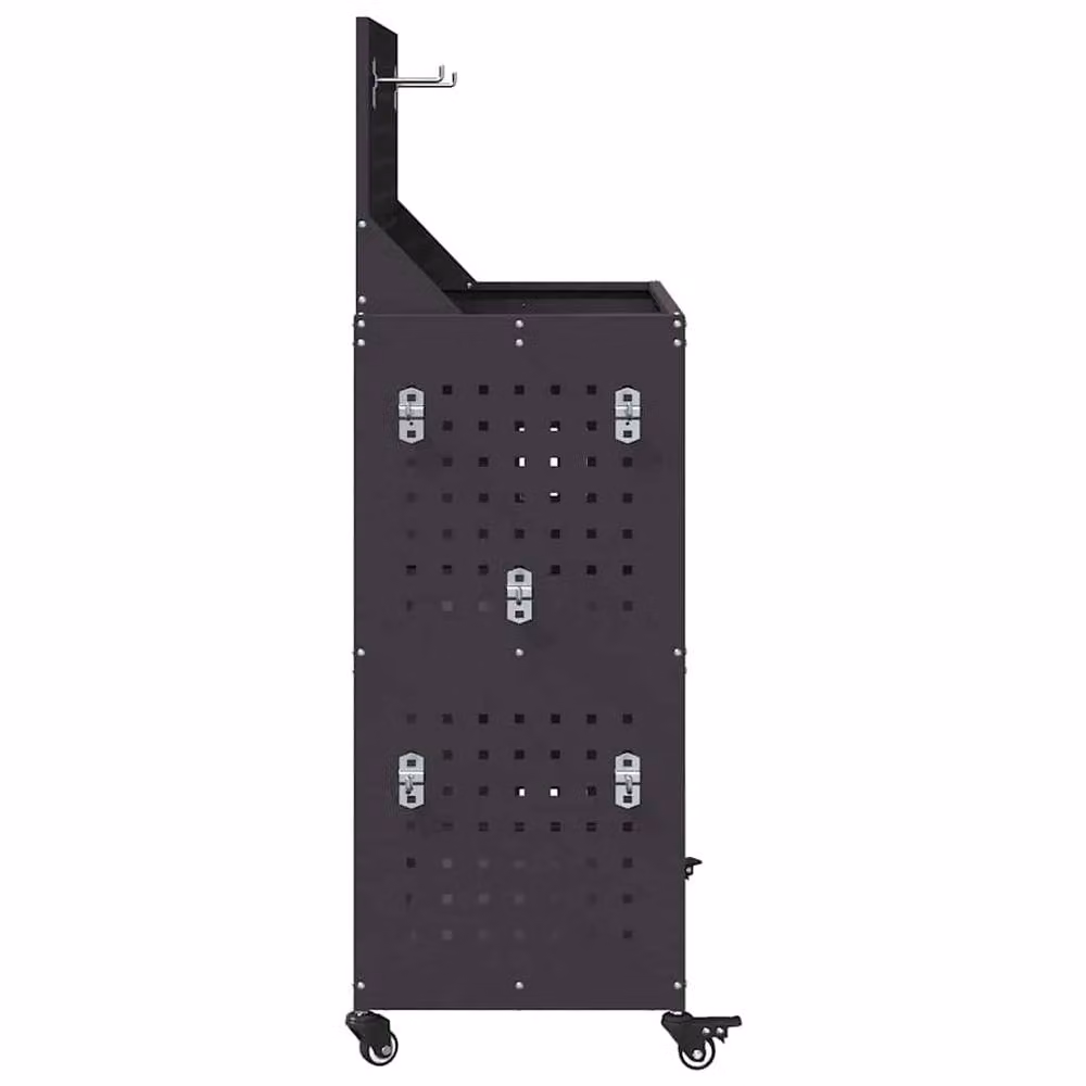 Berkfield Home Tool Trolley in Black Powder-coated Steel, W/D/H: 65 x 35 x 111 cm – 5
