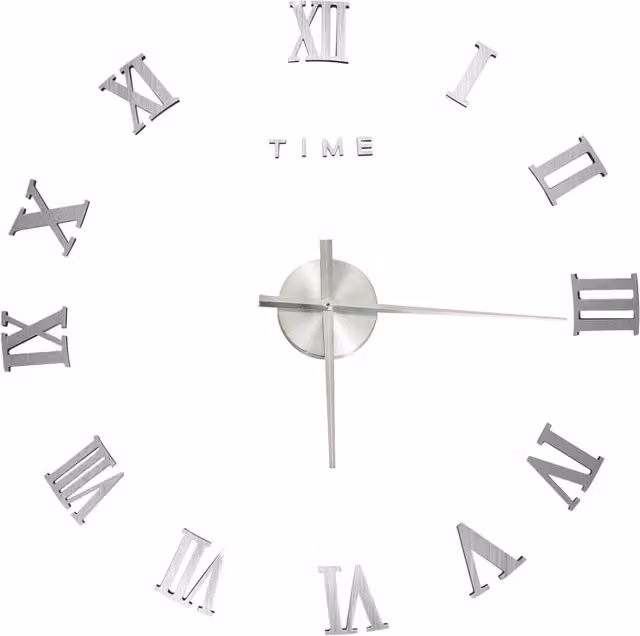 Berkfield Home Modern 3D Geometric Silver Metal Wall Clock, 100 cm Diameter – 1
