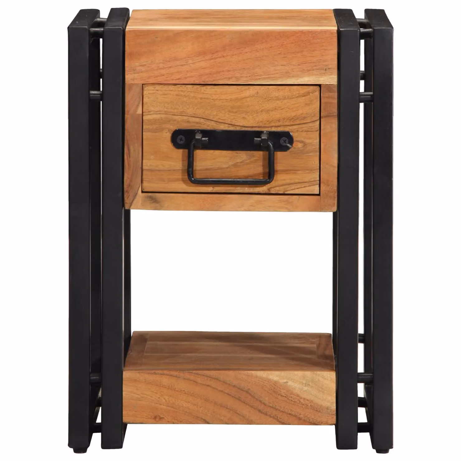 Berkfield Home Set of 2 Modern Acacia Wood Nightstands in Brown, W/D/H: 30 x 30 x 40 cm – 3