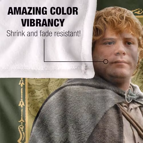 Warner Bros. Lord of the Rings Samwise Silky Touch Super Soft Fleece Throw Blanket, Multicolour, W: 127.0 cm, D: 152.4 cm – 3