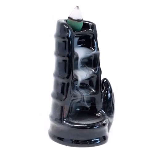 KDMD Black Split Bamboo Back Flow Incense Burner Tabletop Fountain – 1